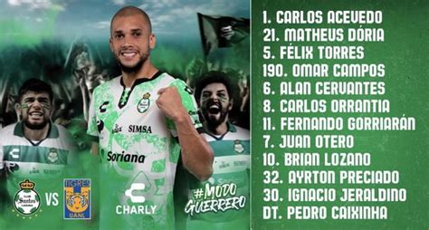 Santos Laguna Lineup v Tigers : r/LigaMX