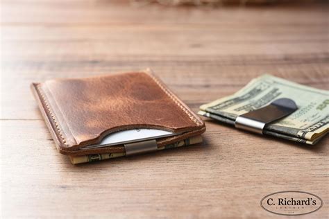 Minimalist Money Clip Wallet Simple Leather Card Sleeve