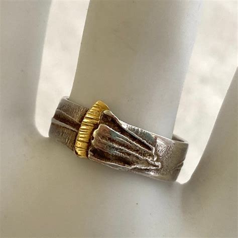 Vintage Brutalist Ring Band, Leigh Linton, Sterling S… - Gem