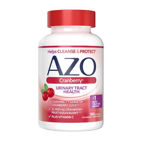 Buy AZO Cranberry Urinary Tract Supplement, 1 Serving = 1 Glass of Cranberry Juice, Sugar Free ...