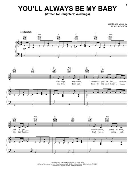 You'll Always Be My Baby by Alan Jackson Sheet Music for Piano, Vocal ...