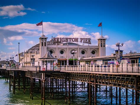 Wallpaper ID: 236959 / the brighton pier on a beautiful sunny day with blue skies and fluffy ...