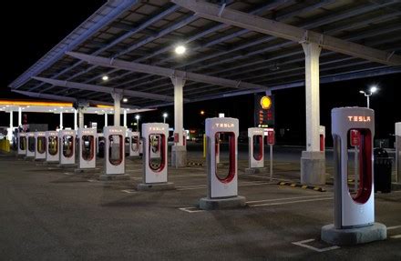 Tesla Superchargers Baker California Editorial Stock Photo - Stock ...