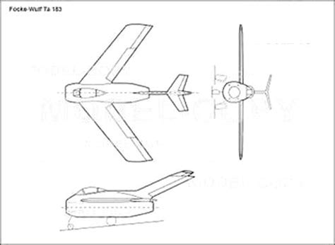 Focke-Wulf Ta 183 - 2D drawing (blueprints) - 17123 - Model COPY - Default