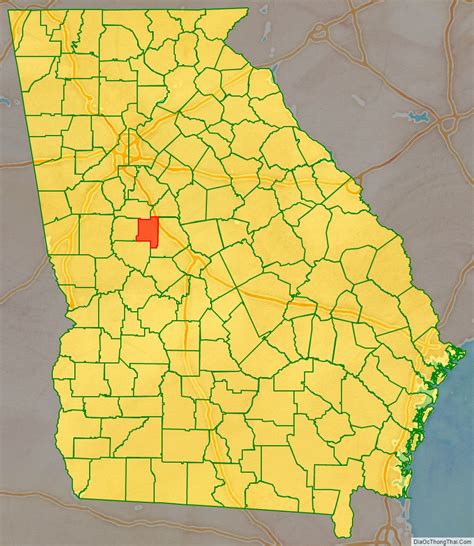 Map of Lamar County, Georgia - Thong Thai Real