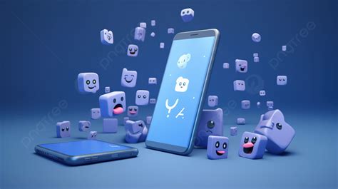 Blue Screen Featuring 3d Renderings Of Facebook Logo And Emoji ...