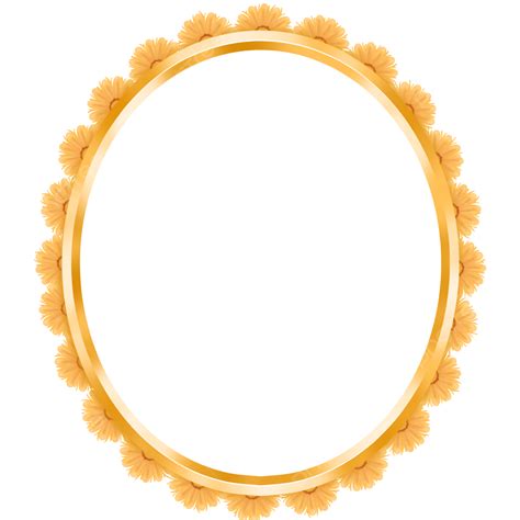 Oval Gold Frame PNG Transparent, Gold Frame Oval Yellow Flowers Wedding ...