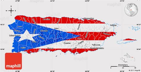 Flag Map of Puerto Rico