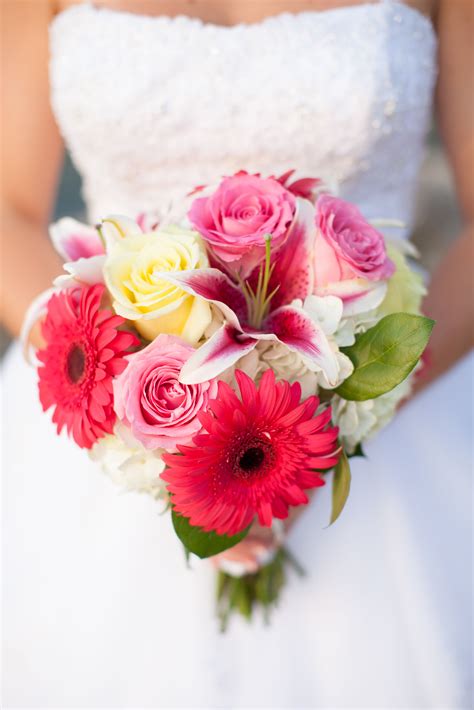 Pink Gerbera Daisy Bridal Bouquet