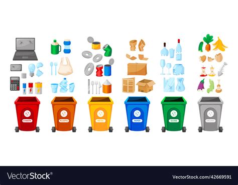 Recycle garbage reuse bin for separate organic Vector Image