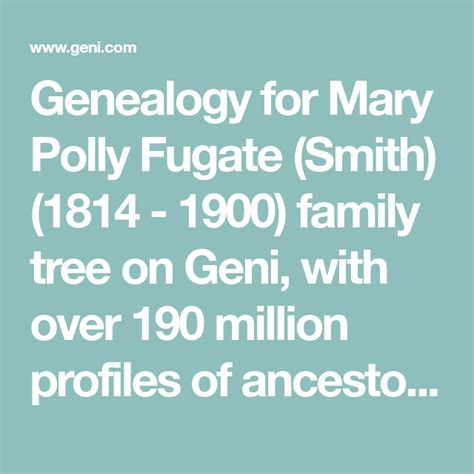 Genealogy for Mary Polly Fugate (Smith) (1814 - 1900) family tree on ...