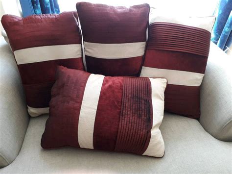 Set of Four Burgundy Cushions | in Norwich, Norfolk | Gumtree