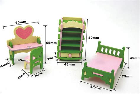 Plan Toys Wooden Dollhouse Furniture Color Bedroom Kit | Kibtoy