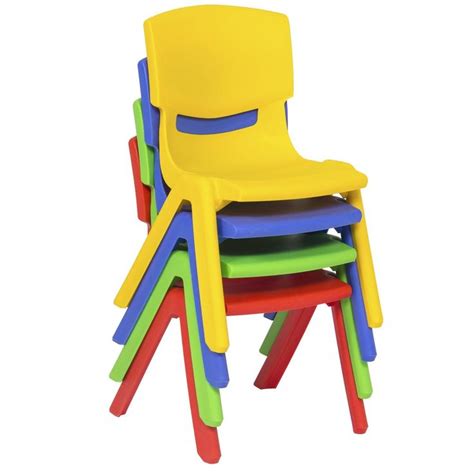 Set of 6 Kids Colorful Plastic Stacking Chairs - Multicolor – Best ...