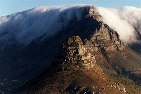 aerial view of Lions Head and Table Cloth over Table Mountain | Table mountain, Natural ...