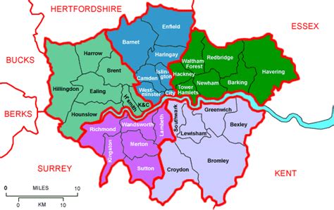North East London Map Region | Map of London Political Regional