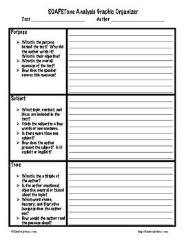 SOAPStone Graphic Organizer by Kimberly Dana | TPT