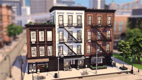 NYC APARTMENT BUILDINGS + CAFE | Sims 4 Speed Build (Stop Motion) - YouTube