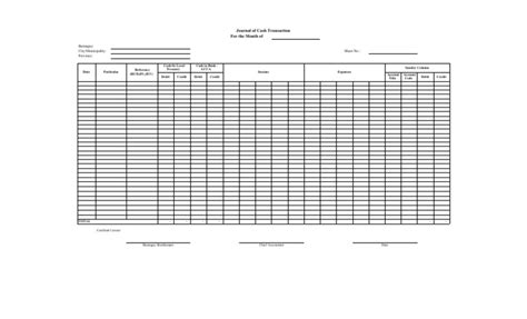 A-1 Journal of Cash Transaction | PDF