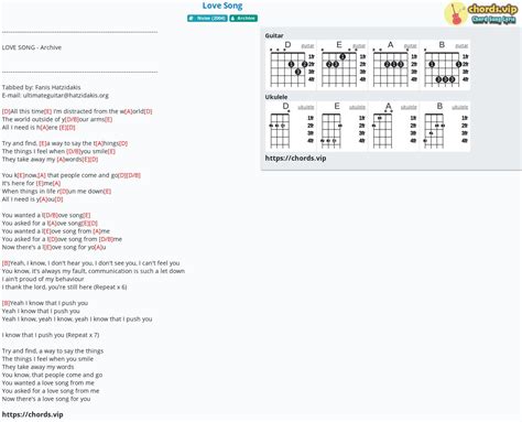 Chord: Love Song - Archive - tab, song lyric, sheet, guitar, ukulele ...