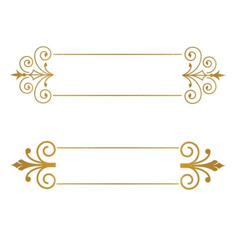 Golden Ornamental Border Vector PNG Images, Golden Text Box Decoration ...