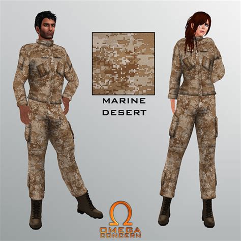 Second Life Marketplace - Combat Uniform 2012, Marine Desert