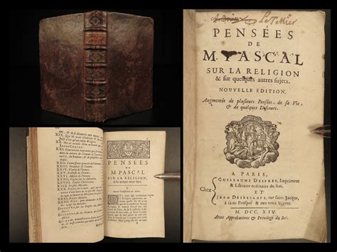 1714 Blaise PASCAL Pensees Christian Apologetic Pascal’s Wager French ...