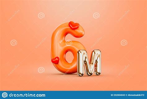 6m Follower Celebration Orange Color Number With Love Icon Royalty-Free Stock Photography ...