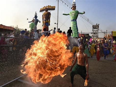 Ravana effigies go up in flames on Dussehra - india-news - photos | Hindustan Times