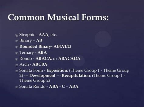 High school presentation/Forms of Music