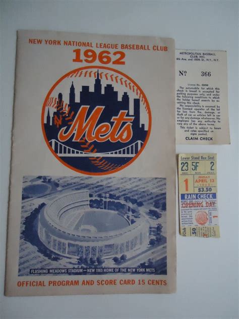 Rare New York Mets Ticket Stub NY Mets 1st by Sarasvintageattic