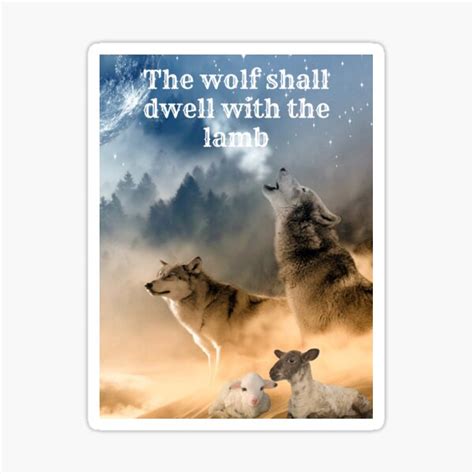 "Bible Wall Art: The Wolf Shall Dwell With The Lamb" Sticker for Sale by freshairguy | Redbubble