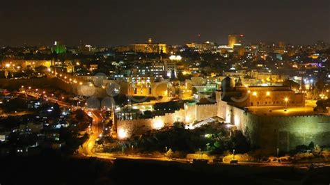 Skyline Of Jerusalem, The Jewish Quarter At Night Time - Jerusalem At Night - 1920x1080 ...