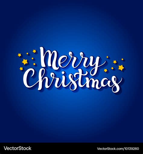 Merry Christmas lettering on a blue background Vector Image