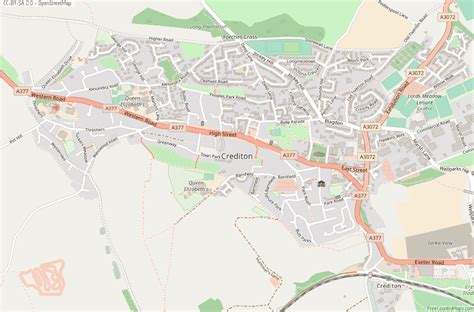 Crediton Map Great Britain Latitude & Longitude: Free England Maps