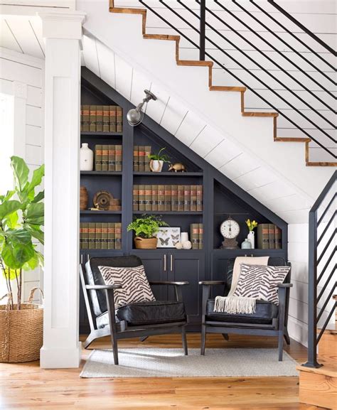 Content in a Cottage: Library and Reading Room Under The Stairs