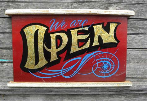 Open Sign Hand Painted Wooden Sign Exterior or Interior | Etsy