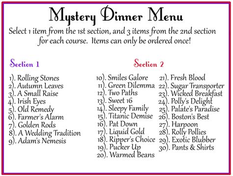 Mystery Dinner | Mystery dinner, Mystery dinner party, Family fun dinner