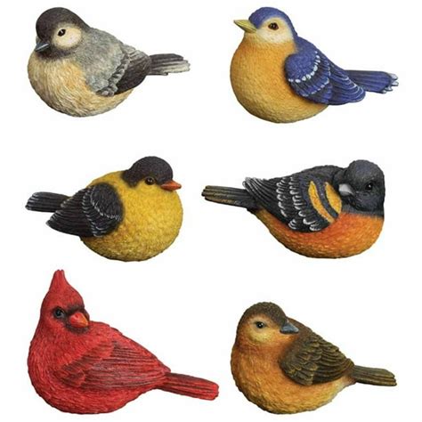 Accents CHA57119 Songbird Classic Mini Bird Figurine, Set of 6 mini bird figurine By Carson Home ...