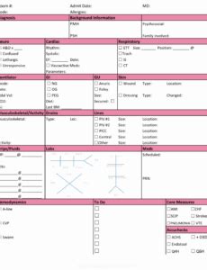 Nursing End Of Shift Report Template