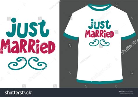 Just Married Vector Graphic Typographic Poster Stock Vector (Royalty ...