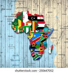 Africacontinent Flags Map Africa Background Stock Illustration ...