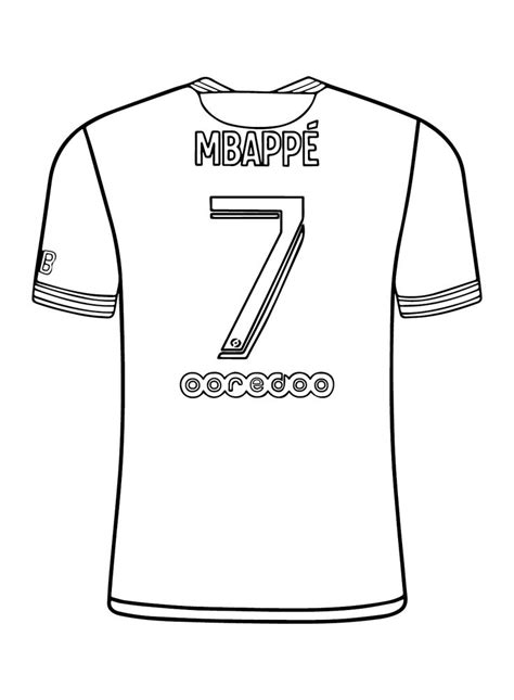 Kylian Mbappé Jersey Coloring Page - Free Printable Coloring Pages ...