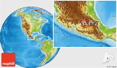 Physical Location Map of Toluca