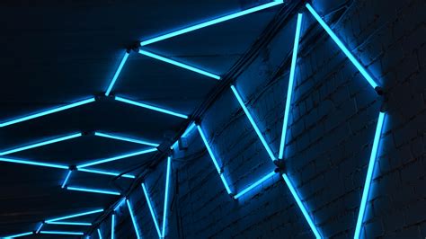 Neon Blue Lights Wall 4K 5K HD Neon Wallpapers | HD Wallpapers | ID #85831