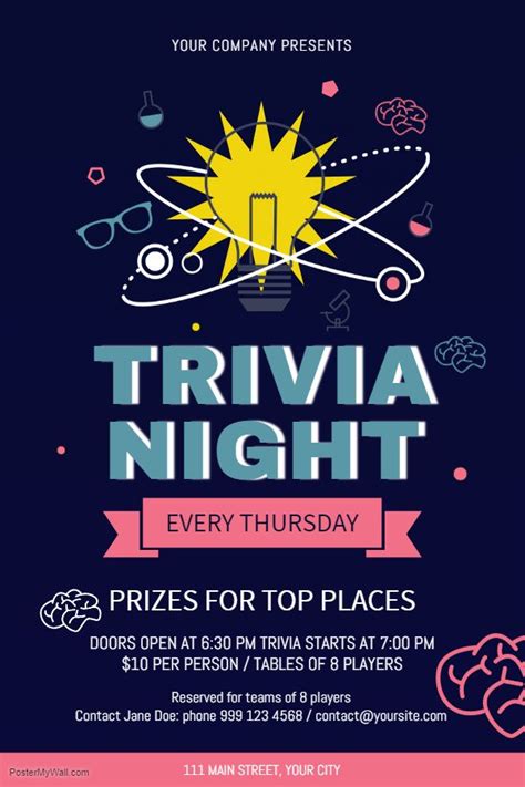 Trivia Night Poster | Event poster design, Contest poster, Trivia night ...