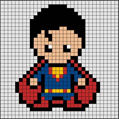 Patrones de Hama Beads de Superman [pixel art] Hama Beads Design, Hama Beads Patterns ...