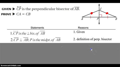 Perpendicular Bisector Theorem Formula