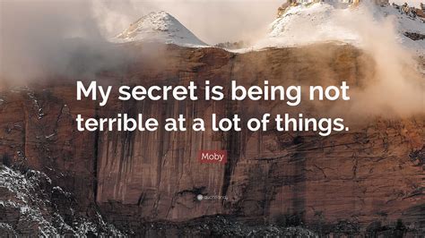 Moby Quote: “My secret is being not terrible at a lot of things.”