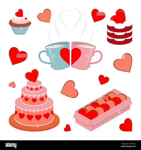 Valentine s day clip art collection. Sweet food Stock Vector Image & Art - Alamy